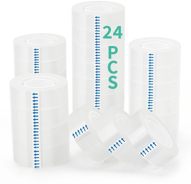 Main image of 24 Rolls Tape Refills, Clear, 0.7" x 1000" Transparent Glossy Tape, All-Purpose, Ideal for Office, Home and School: Amazon.com