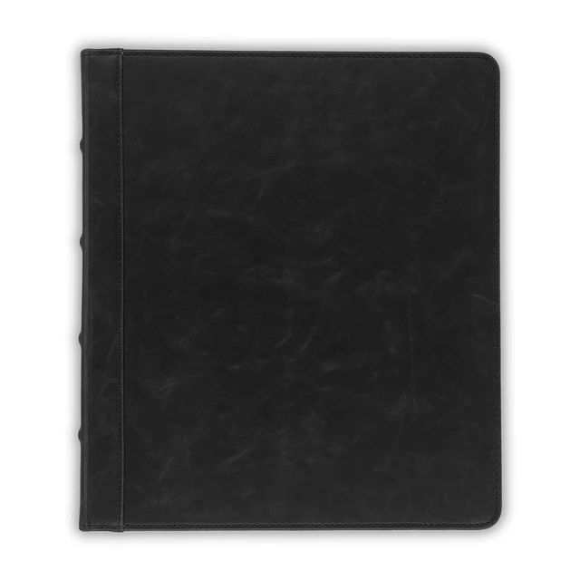Alt view image 4 of 7 - Vintage Leather 3 Ring Binder 0.5 Inch Round Ring (Holds 100 Sheets), 8.5 x 11 Inch Documents, Professional Organizer, Planner, Notebook, Black