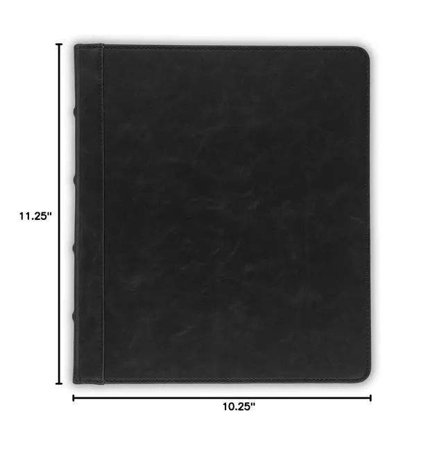 Alt view image 7 of 7 - Vintage Leather 3 Ring Binder 0.5 Inch Round Ring (Holds 100 Sheets), 8.5 x 11 Inch Documents, Professional Organizer, Planner, Notebook, Black