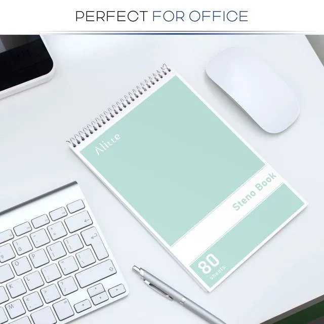 Alt view image 4 of 6 - Steno Pads Spiral 6x9-12 Pack Pastel Colors - Perfect for Work, School, and Home Use, Easy Tear-Off Pages, Gregg ruled, White Paper - No Ink Bleeds - 80 Sheets