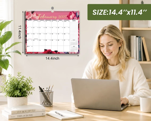 Alt view image 3 of 6 - Wall Calendar 2026-2027, Jul 2026-Dec 2027, 14.4'' x 11.4''- 3 Pack Festival-Themes, 18 Months, Eco-Friendly Paper, No-Bleeed, 214Pcs Stickers, Perfect for Home & Office, Teachers & Kid