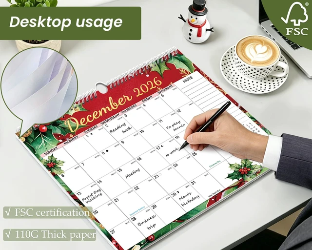 Alt view image 5 of 6 - Wall Calendar 2026-2027, Jul 2026-Dec 2027, 14.4'' x 11.4''- 3 Pack Festival-Themes, 18 Months, Eco-Friendly Paper, No-Bleeed, 214Pcs Stickers, Perfect for Home & Office, Teachers & Kid