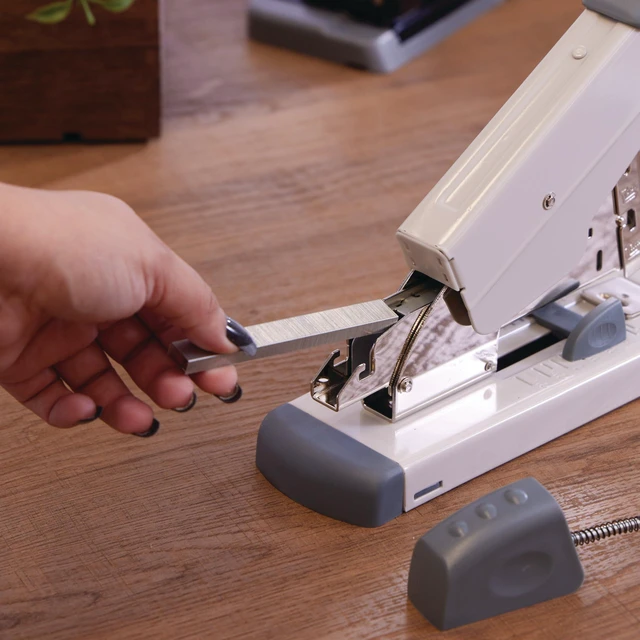 Alt view image 4 of 6 - Heavy Duty Stapler, 160 Sheet Capacity, Includes Alignment Guide, Desktop Stapling, Platinum (39002)
