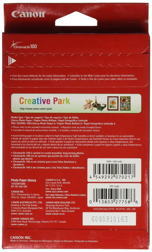 Alt view image 2 of 2 - Glossy Photo Paper, 4"x6", 100 Sheets | Pack of 2 | Model 1433C001
