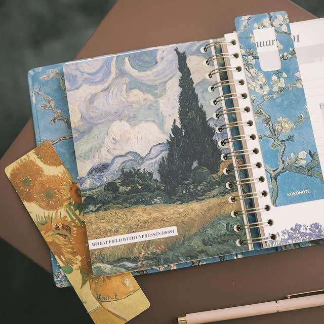 Alt view image 6 of 7 - Van Gogh Planner 2026-2027 6.4x7.9in (Aug 26/ Dec 27) 17-month Hardcover agenda, 120gsm paper, monthly academic planner, planner for women