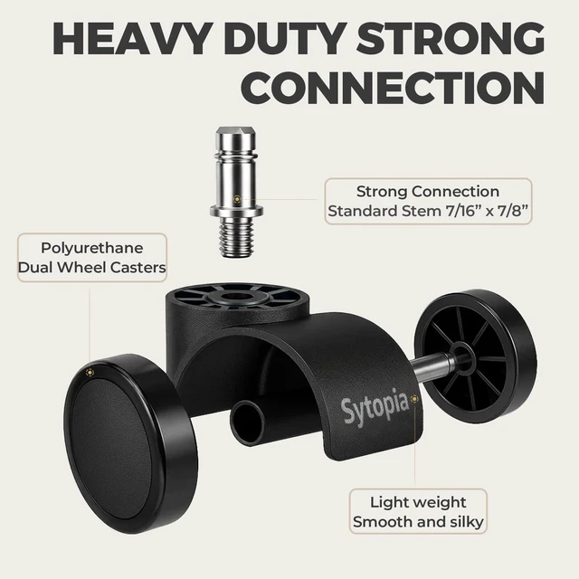 Alt view image 3 of 7 - Office Chair Wheels, Universal Standard Stem 7/16 inch x 7/8 inch, 2" Upgraded Quiet Caster Wheels Safe for All Floors Include Hardwood & Carpet, Not for 1KEA, Easy to Install, Set of 5