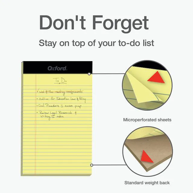 Alt view image 5 of 7 - Premium Legal Pads, 12 Pack, Premium Note Pads, 50 Jr. Legal Ruled 5" x 8" Sheets, Canary Yellow Paper with Firm Back, Small Portable Notepads