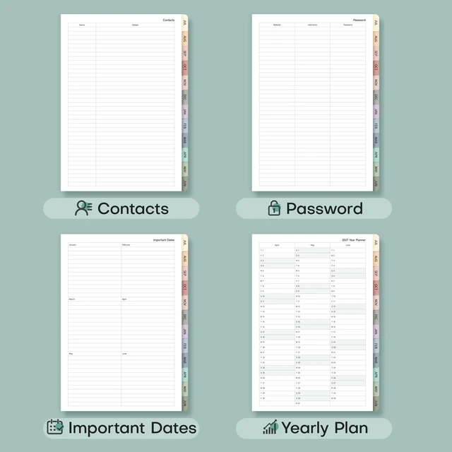 Alt view image 6 of 7 - Planner 2026-2027 Weekly & Monthly Academic Planner, 6" x 8.3" July 2026 - June 2027, Hardcover Agenda 2026-2027 Calendar Daily Planner for Student Teacher with Monthly Tabs, Brown