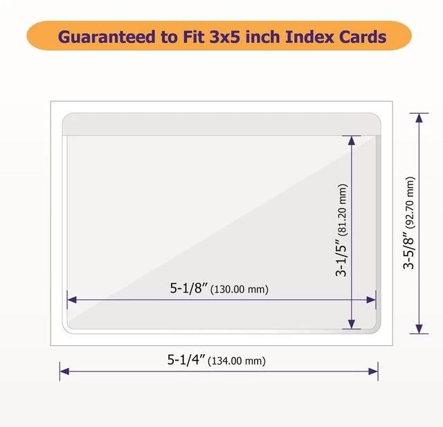 Alt view image 3 of 6 - Clear Adhesive 3" x 5" Index Card Pockets, Labels Holders, 50 Pack Top Open for Loading, Plastic Labels Holders, For Storage Bins and Library Card, Organizing and Protecting Cards, Photos