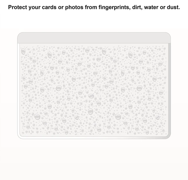 Alt view image 6 of 6 - Clear Adhesive 3" x 5" Index Card Pockets, Labels Holders, 50 Pack Top Open for Loading, Plastic Labels Holders, For Storage Bins and Library Card, Organizing and Protecting Cards, Photos
