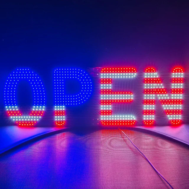 Main image of 30"x10" Open Sign, LED Open Sign for Business, Ultra Bright Dimmable with 3 Scene Modes, Large Illuminated Business Sign for Storefront Window, Cafe, Bar, Restaurant, Salon (US Flag Design)