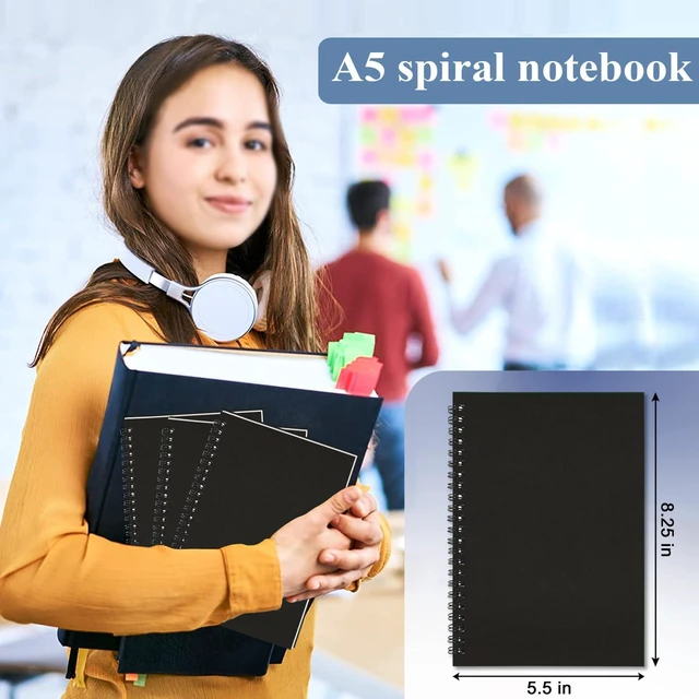 Alt view image 6 of 7 - 12Pack Spiral Notebook, 5.7x8.3 Small Notebooks for Work 120Page Note Pads Multipack Blank Kraft A5 College Ruled Notebook Journal Spiral Bound for Writing Lined Notepad for Office School Journaling