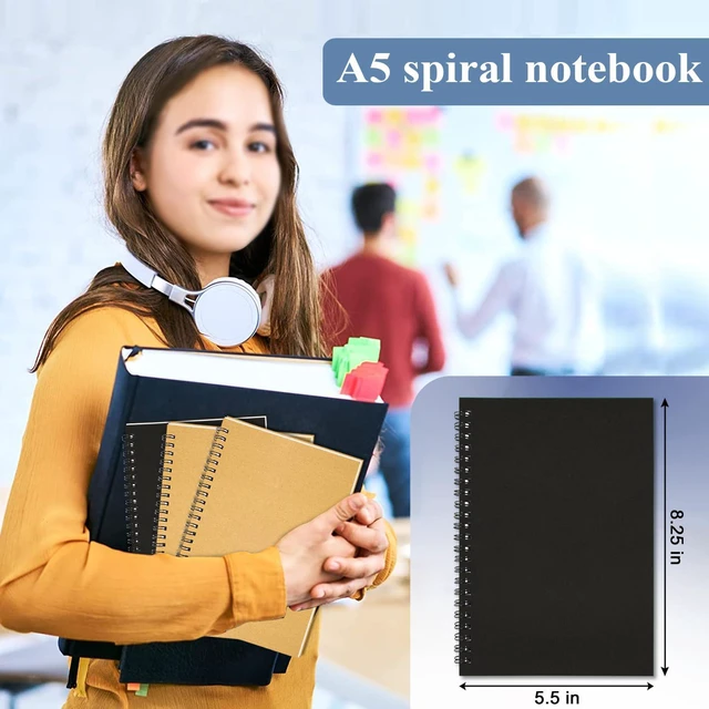 Alt view image 6 of 7 - 12Pack Spiral Notebook, 5.7x8.3 Small Notebooks for Work 120Page Note Pads Multipack Blank Kraft A5 College Ruled Notebook Journal Spiral Bound for Writing Lined Notepad for Office School Journaling