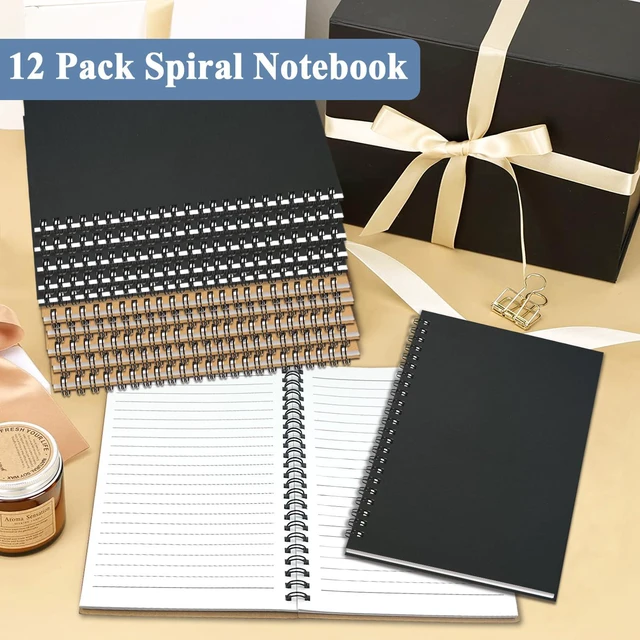 Alt view image 7 of 7 - 12Pack Spiral Notebook, 5.7x8.3 Small Notebooks for Work 120Page Note Pads Multipack Blank Kraft A5 College Ruled Notebook Journal Spiral Bound for Writing Lined Notepad for Office School Journaling