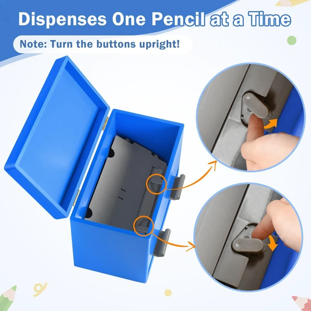 Alt view image 6 of 7 - Pencil Dispenser for Classroom, Wooden Desk Pencil Holder, Blue Teacher Must Haves, Classroom Organization, Wooden Dispenser for Pencils or Straws, for Offices, Kitchens, Restaurants