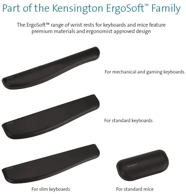 Alt view image 5 of 7 - ErgoSoft Wrist Rest for Standard Keyboards, Black (K52799WW) (Pack of 2)