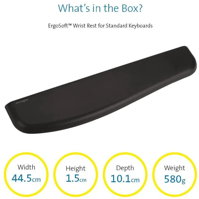 Alt view image 6 of 7 - ErgoSoft Wrist Rest for Standard Keyboards, Black (K52799WW) (Pack of 2)