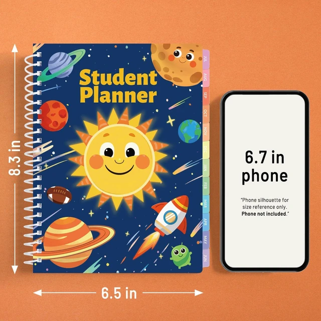 Alt view image 6 of 7 - Elementary Student Planner 2026-2027, Dated Academic Year Jul. 2026 - Jun. 2027, 6.5"×8.3" School Planner for Kids, Datebooks Weekly & Monthly Plan Book with Bookmark/Monthly Tabs, Solar System