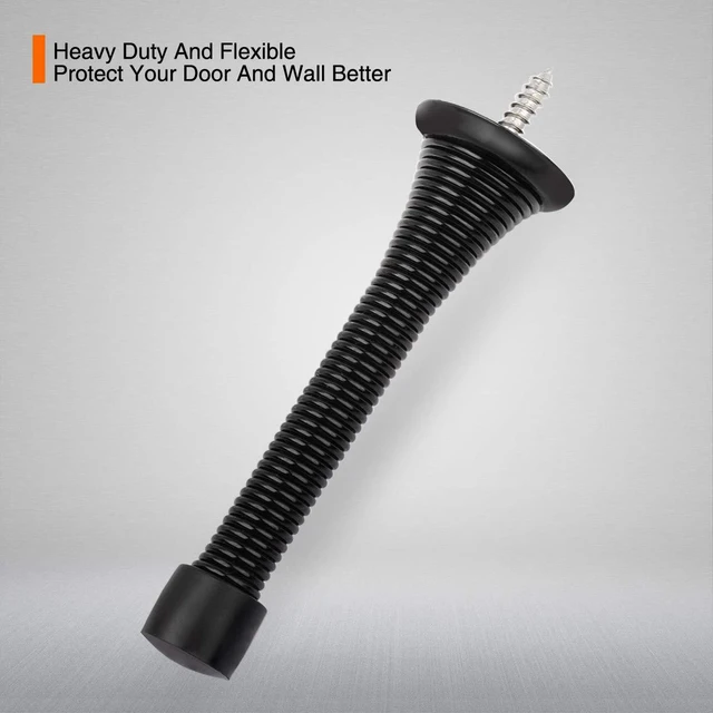 Alt view image 2 of 6 - 18 Pack Spring Door Stopper Black- 3-1/4" Flexible Spring Door Stops with Black Rubber Bumper Tips
