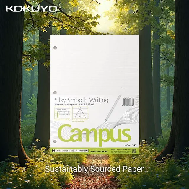 Alt view image 6 of 6 - 3 Hole Loose Leaf Paper 8-1/4"x11 College Ruled, 100 Sheets, 5 Pack Filler Paper for 3 Ring Binder Bleed Resistance Notebook Paper, 70 GSM Japanese Smooth Paper School Suppliers 100 Sheets/Pack