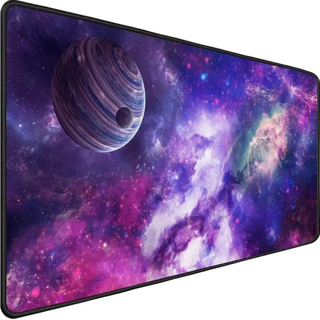 Main image of Large Extended Gaming Mouse Pad, Long Mouse Pads, Extra Large Big Mouse Pad with Stitched Edge, XXL Non-Slip Computer Computer Keyboard Mat for Gamer/Desktop/Office/Home, Galaxy