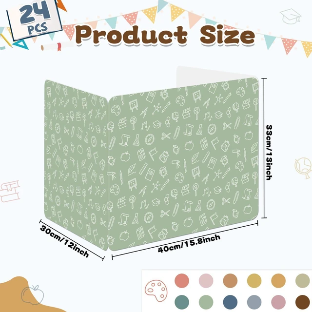 Alt view image 2 of 7 - 24 Pack Privacy Shields for Student Desk Colorful Desk Dividers Durable Privacy Folders Testing Dividers Shield Study Boards Panel Partition for Classroom Teacher Back to School Supplies