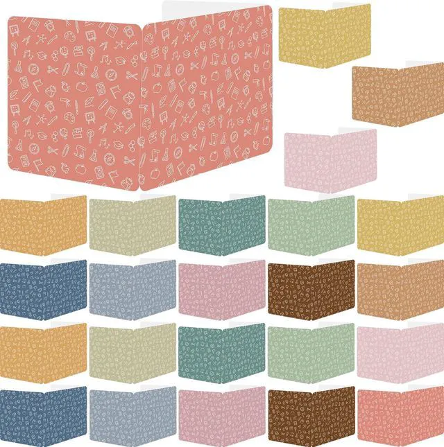 Main image of 24 Pack Privacy Shields for Student Desk Colorful Desk Dividers Durable Privacy Folders Testing Dividers Shield Study Boards Panel Partition for Classroom Teacher Back to School Supplies