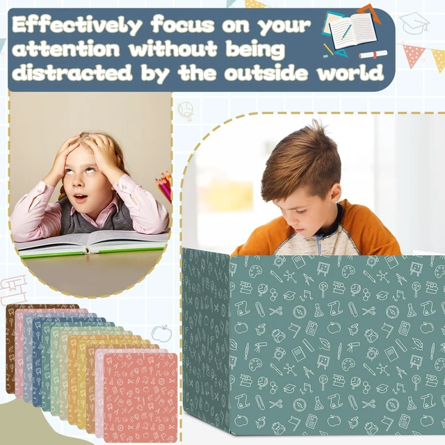 Alt view image 4 of 7 - 24 Pack Privacy Shields for Student Desk Colorful Desk Dividers Durable Privacy Folders Testing Dividers Shield Study Boards Panel Partition for Classroom Teacher Back to School Supplies