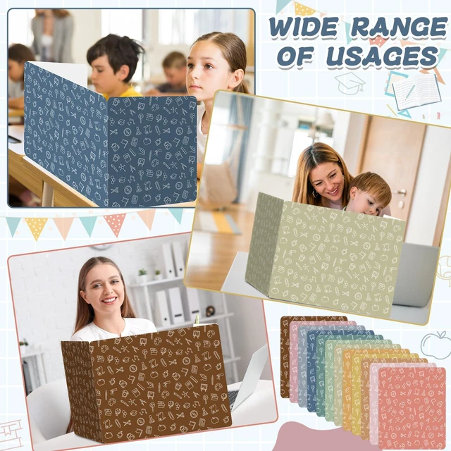Alt view image 6 of 7 - 24 Pack Privacy Shields for Student Desk Colorful Desk Dividers Durable Privacy Folders Testing Dividers Shield Study Boards Panel Partition for Classroom Teacher Back to School Supplies