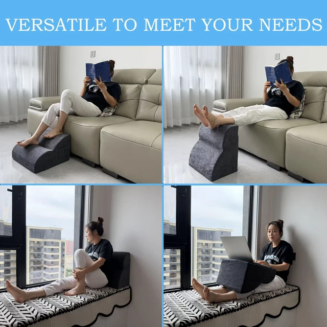 Alt view image 7 of 7 - Foot Rest for Under Desk at Work.Multifunctional 3-Tier Foot Stool With Washable Footrest.For Under Desk,Office Chair Gaming Chair & Sofa,Leg Elevation Pillow,supports Posture