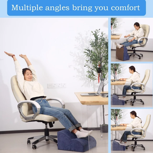 Alt view image 5 of 7 - Foot Rest for Under Desk at Work.Multifunctional 3-Tier Foot Stool With Washable Footrest.For Under Desk,Office Chair Gaming Chair & Sofa,Leg Elevation Pillow,supports Posture