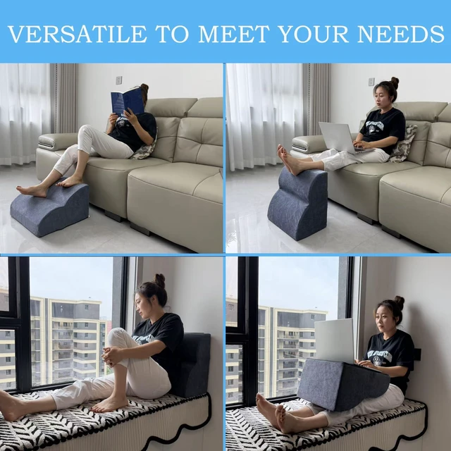 Alt view image 7 of 7 - Foot Rest for Under Desk at Work.Multifunctional 3-Tier Foot Stool With Washable Footrest.For Under Desk,Office Chair Gaming Chair & Sofa,Leg Elevation Pillow,supports Posture