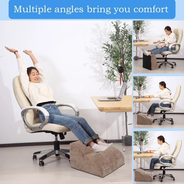 Alt view image 5 of 7 - Foot Rest for Under Desk at Work.Multifunctional 3-Tier Foot Stool With Washable Footrest.For Under Desk,Office Chair Gaming Chair & Sofa,Leg Elevation Pillow,supports Posture