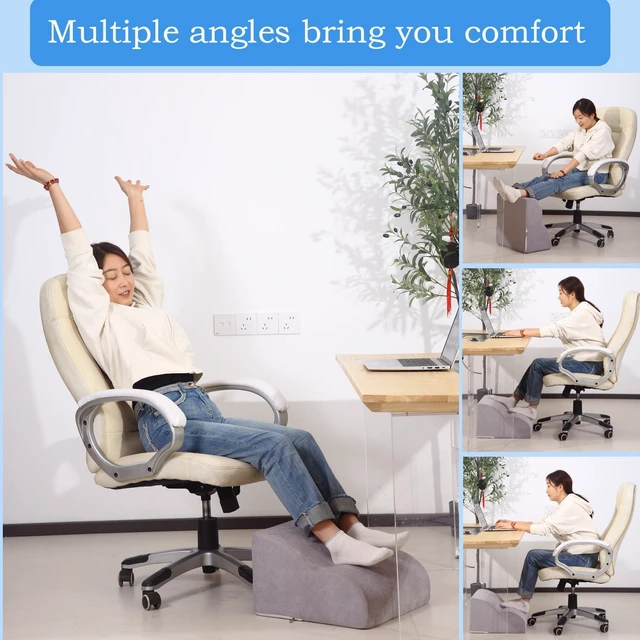 Alt view image 5 of 7 - Foot Rest for Under Desk at Work.Multifunctional 3-Tier Foot Stool With Washable Footrest.For Under Desk,Office Chair Gaming Chair & Sofa,Leg Elevation Pillow,supports Posture