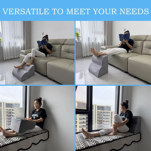 Alt view image 7 of 7 - Foot Rest for Under Desk at Work.Multifunctional 3-Tier Foot Stool With Washable Footrest.For Under Desk,Office Chair Gaming Chair & Sofa,Leg Elevation Pillow,supports Posture