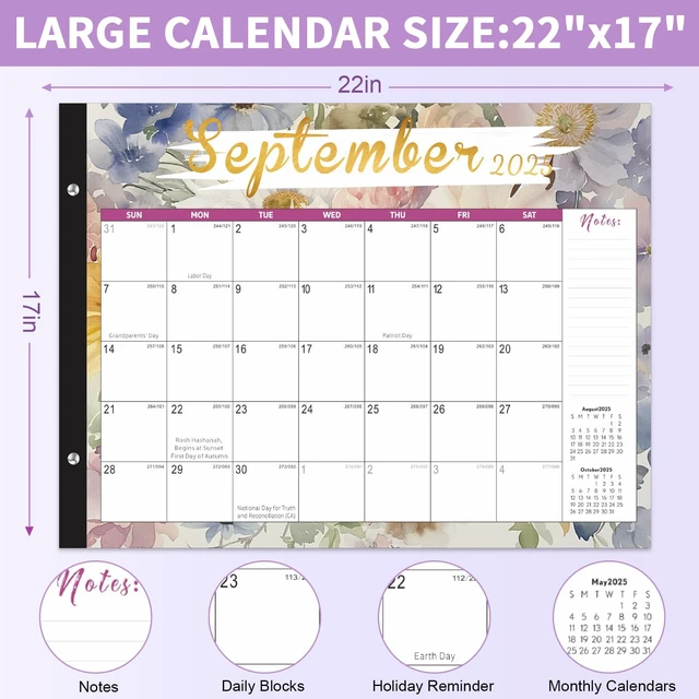 Alt view image 4 of 7 - Large Desk Calendar 2027-2028,Jan 2027-Jun 2028, 18-Month Calendar 22" x 17" Desktop Pad Calendar 2027, Perfect for Planning and Organizing In Your Home, School or Office (6 Stickers Included)