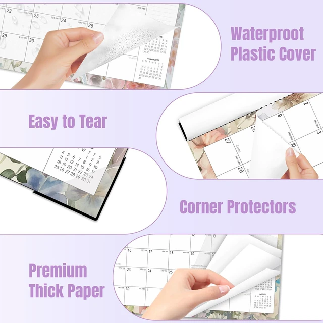 Alt view image 5 of 7 - Large Desk Calendar 2027-2028,Jan 2027-Jun 2028, 18-Month Calendar 22" x 17" Desktop Pad Calendar 2027, Perfect for Planning and Organizing In Your Home, School or Office (6 Stickers Included)
