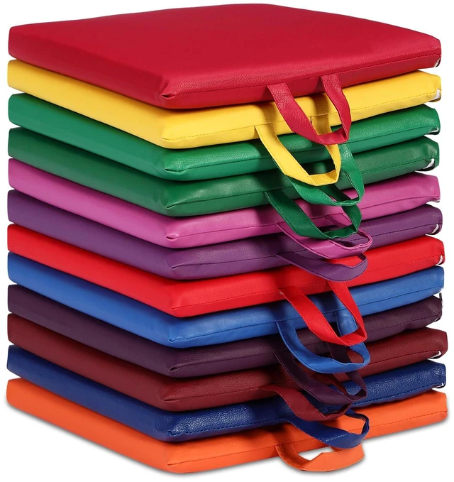Main image of 12 Pcs Classroom Floor Cushions for Kids,Novel Color,Square Flexible Classroom Seating for Kindergarten Daycare Nursery, Floor Cushion with Handle, Floor Cushions for Sitting Reading