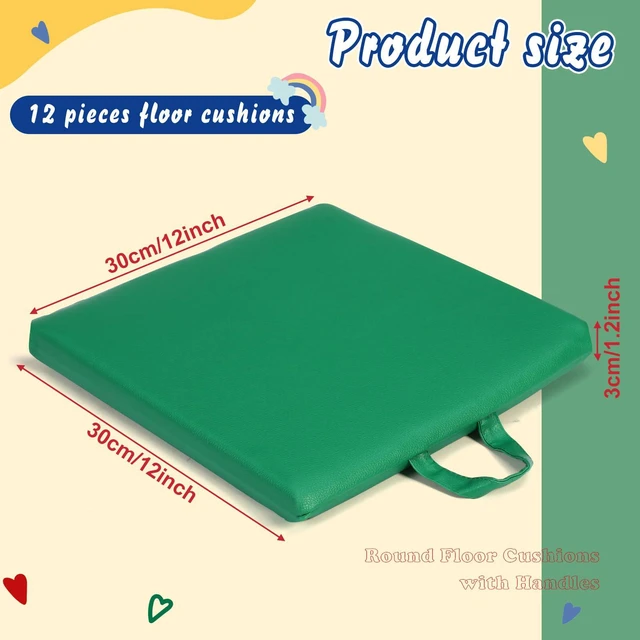 Alt view image 3 of 6 - 12 Pcs Classroom Floor Cushions for Kids,Novel Color,Square Flexible Classroom Seating for Kindergarten Daycare Nursery, Floor Cushion with Handle, Floor Cushions for Sitting Reading