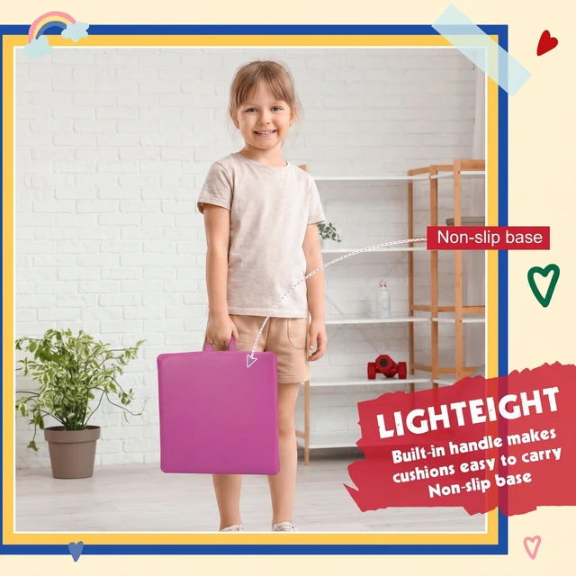 Alt view image 4 of 6 - 12 Pcs Classroom Floor Cushions for Kids,Novel Color,Square Flexible Classroom Seating for Kindergarten Daycare Nursery, Floor Cushion with Handle, Floor Cushions for Sitting Reading