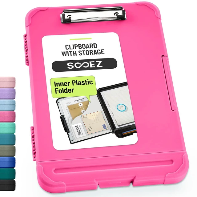 Main image of Reinforced Clipboard with Storage, Inner Plastic Folder Attached, Heavy Duty Clip Boards 8.5x11 with Pen Holder, High Capacity Nursing Clipboards Box for Teacher Office Home, Letter / A4 Size