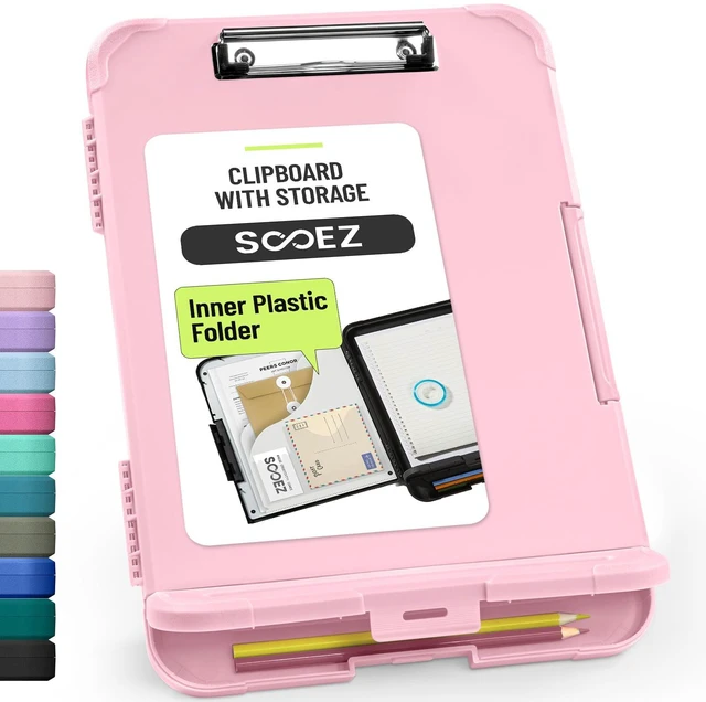 Main image of Reinforced Clipboard with Storage, Inner Plastic Folder Attached, Heavy Duty Clip Boards 8.5x11 with Pen Holder, High Capacity Nursing Clipboards for Teacher Office Home, Letter / A4 Size