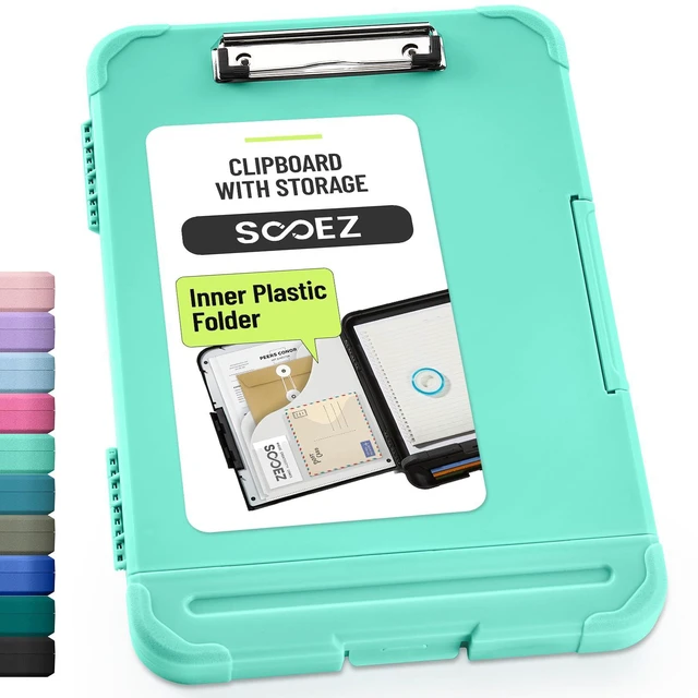 Main image of Reinforced Clipboard with Storage, Inner Plastic Folder Attached, Heavy Duty Clip Boards 8.5x11 with Pen Holder, High Capacity Nursing Clipboards Box for Teacher Office Home, Letter / A4 Size