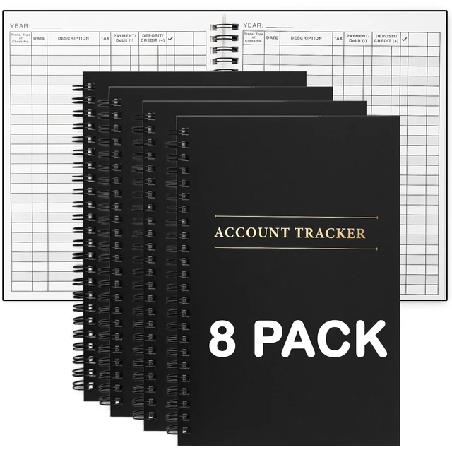 Main image of 8 Pack Expense Tracker Ledger Book - Finance Book for Home Budget Tracking Expense Ledger for Small Business Bookkeeping (100 Pages 8 Pack)