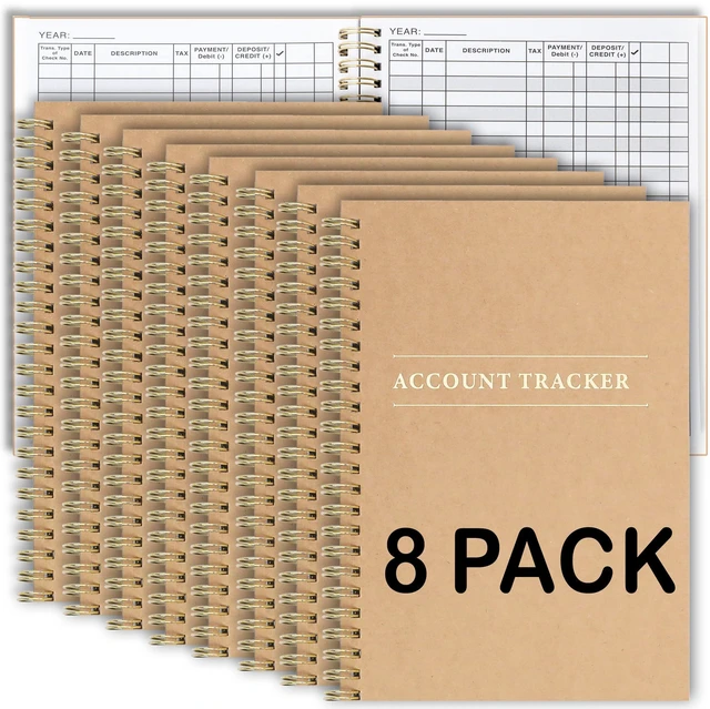 Main image of 8 Pack Accounting Ledger Books for Home Budget Tracking, Business Bookkeeping - Home Expense Tracking Notebook - Expense Ledger for Small Business Bookkeeping - Bookkeeping Book (100 Pages 8 Pack)