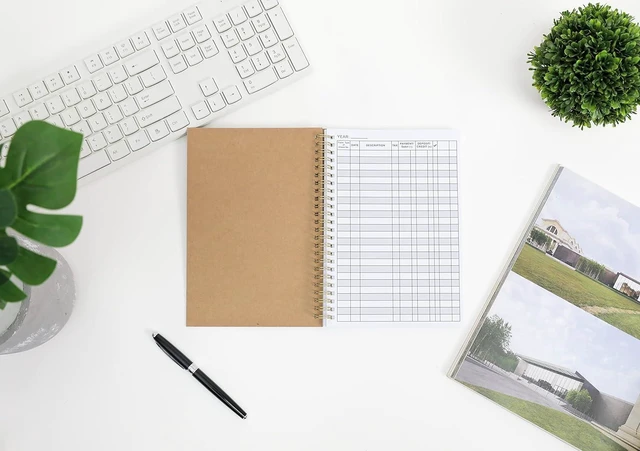 Alt view image 5 of 5 - 8 Pack Accounting Ledger Books for Home Budget Tracking, Business Bookkeeping - Home Expense Tracking Notebook - Expense Ledger for Small Business Bookkeeping - Bookkeeping Book (100 Pages 8 Pack)