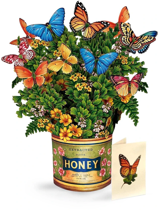 Main image of Butterflies & Buttercups 12" Pop Up Card Includes Greeting Card and Envelope Note Card for Birthday, Thank You & More, Gifts for Mom & Her