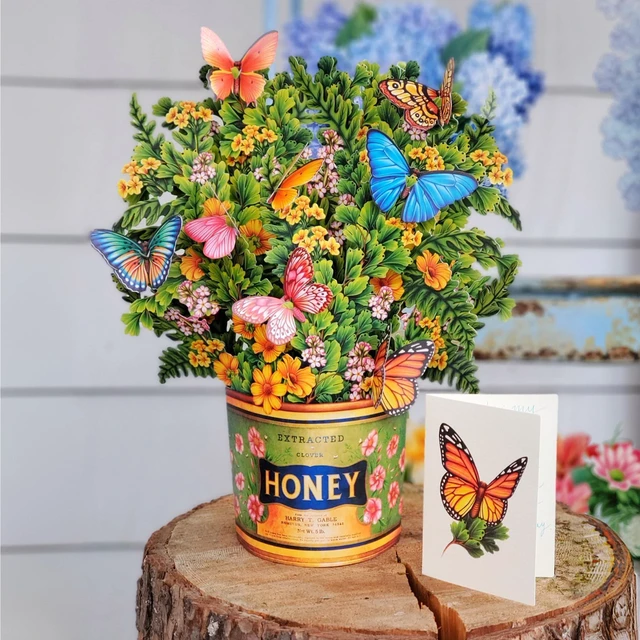 Alt view image 2 of 7 - Butterflies & Buttercups 12" Pop Up Card Includes Greeting Card and Envelope Note Card for Birthday, Thank You & More, Gifts for Mom & Her