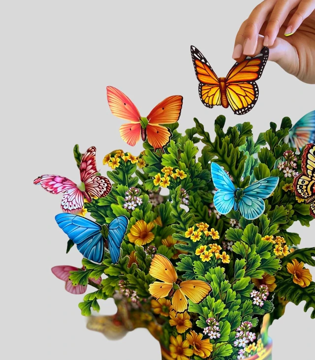 Alt view image 5 of 7 - Butterflies & Buttercups 12" Pop Up Card Includes Greeting Card and Envelope Note Card for Birthday, Thank You & More, Gifts for Mom & Her