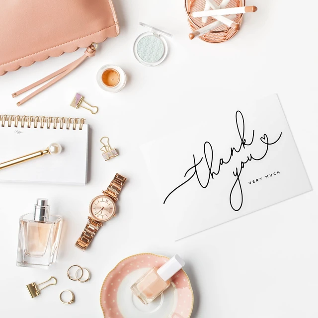 Alt view image 7 of 7 - 100 Bulk Thank You Cards with Kraft Envelopes and stickers - 4 Minimalistic Designs Blank Thank You Notes with Envelopes for business Wedding Bridal Gift Baby Shower Business Graduation